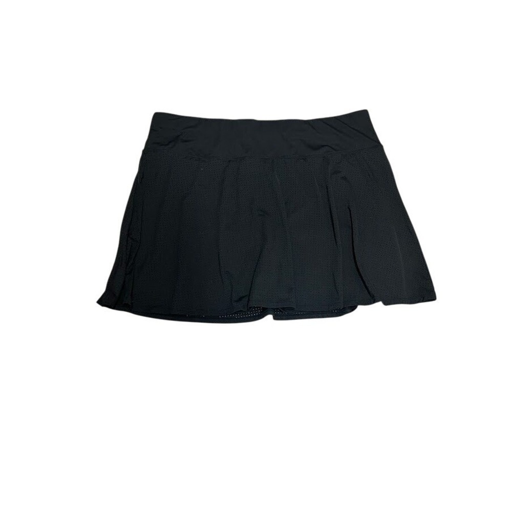 Athletic Skort Black Perforated Pleated‎ Built-in Shorts Tennis Golf Workout 3X
